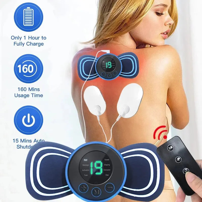 Portable Neck Massager for Back and Shoulder Massager (Pad and Remote included)